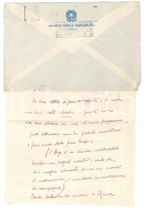 Autografo originale 1949 MILANO Lettera del senatore Enrico GONZALES a un collega  AUTOGRAFO 1