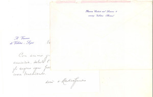 Autografo originale 1988 VELLETRI Biglietto mons. Martino GOMIERO vescovo  AUTOGRAFO 1