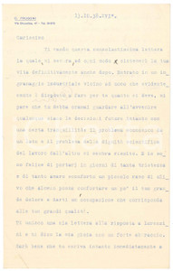 Autografo originale 1938 ROMA Lettera Cesare FRUGONI Porto un ramo di ulivo AUTOGRAFO 1