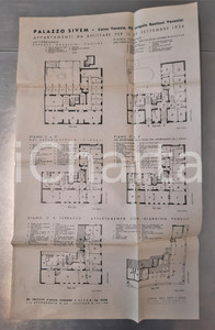 Mappa, planimetria storica 1934 MILANO Corso Venezia 95 PALAZZO SIVEM Arch. PONTI E LANCIA  Planimetria 1