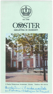 Materiale pubblicitario d’epoca 1975 ca AMSTERDAM  COSTER industria di diamanti Pieghevole 1