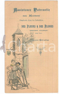 Materiale pubblicitario d’epoca 1895 PARIS Assistance Paternelle aux Enfants Industrie Fleurs Programme concert 1