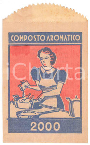 Materiale pubblicitario d’epoca 1950 ca MOGLIANO VENETO Edgardo PESARO Composto aromatico Bustina pubblicitaria 1