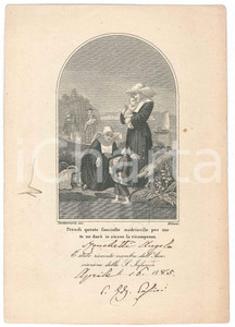 Oggetto da collezione cartaceo 1885 Associazione della S. Infanzia  Biglietto Angelo MONCHETTI nuovo membro 1