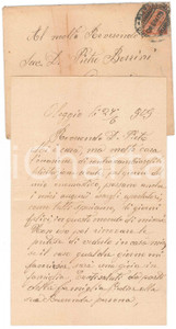 Manoscritto, lettera originale 1909 OLEGGIO Lettera Giovanni GIUDICE a don Pietro BORRINI per ringraziamento 1