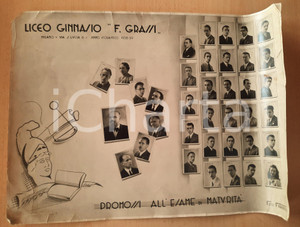 Fotografia d epoca originale 1939 MILANO Liceo Ginnasio F. GRASSI  Promossi maturitÃ  Foto DANNEGGIATA 1