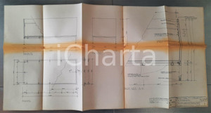 Stampa, bozzetto originale 1960 MILANO DESIGN  KNOLL International  Progetto per fioriera Disegno 100x50 1