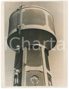 Fotografia d epoca originale 1940 ca WW2 FRANCE Riparazione torre dell acqua presso centrale elettrica  Foto 1