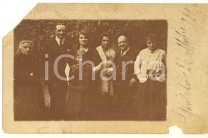 Fotografia d epoca originale 1922 SPOLETO Ritratto di famiglia  Fotografia DANNEGGIATA 14x9 cm 1