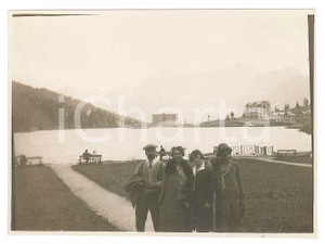 Fotografia d epoca originale 1925 DOLOMITI  LAGO DI MISURINA  Escursionisti  Fotografia 10x8 cm 1