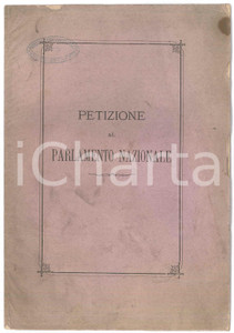 Libro, pubblicazione d epoca 1878 NAPOLI Petizione al Parlamento per riduzione della tassa sul macinato 1