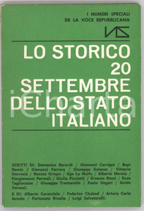 Libro, pubblicazione d epoca 1965 ca VOCE REPUBBLICANA Lo storico 20 Settembre dello Stato Italiano 1