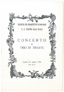 Materiale pubblicitario d’epoca 1956 MILANO Società del Quartetto  Concerto TRIO DI TRIESTE Programma 1