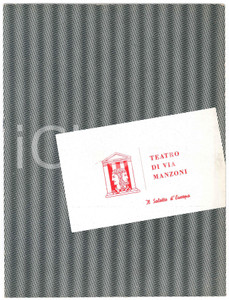 Materiale pubblicitario d’epoca 1956 MILANO Teatro Via MANZONI  Programma Buonanotte Patrizia! ADANI NINCHI 1
