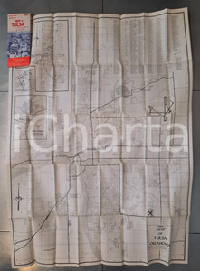 Materiale pubblicitario d’epoca 1970 ca Map Corporation of AMERICA  TULSA, OKLAHOMA  Map 75x100 cm 1