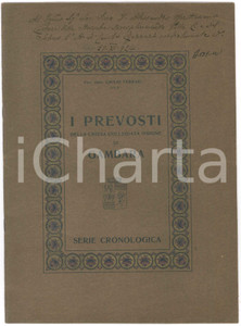 Libro, pubblicazione d epoca 1934 Can. Emilio FERRARI I prevosti della Collegiata di GAMBARA  AUTOGRAFO 1