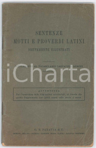 Libro, pubblicazione d epoca 1936 Sentenze motti e proverbi latini Supplemento vocabolario CAMPANINICARBONI 1