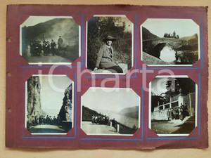 Fotografia d epoca originale 1920 VISINO / ONNO Escursionisti in gita al Lago di Como  6 fotografie 1
