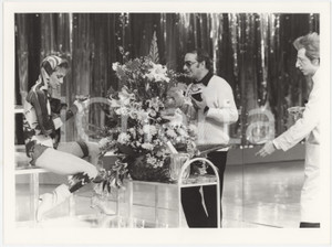 Fotografia d epoca originale 1985 RAI DUE Il tastomatto  Pippo FRANCO Enzo TRAPANI Marine JAHAN  Foto 1 1