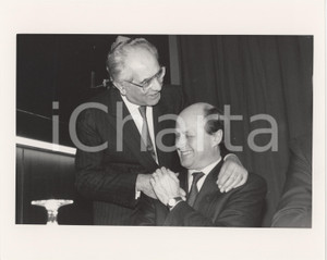 Fotografia d epoca originale 1985 ca DEMOCRAZIA CRISTIANA Emilio COLOMBO Bruno TABACCI Foto 25x20 cm 1