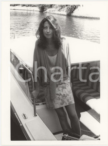 Fotografia d epoca originale 1986 VENEZIA Mostra del Cinema  Maria RIVIERE sul vaporetto  Foto 1