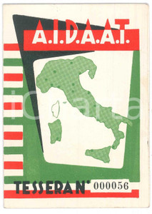 Oggetto da collezione cartaceo 1951 RIETI  TERMINILLO Tessera AIDAAT Ass. Dipendenti cura, soggiorno e turismo 1