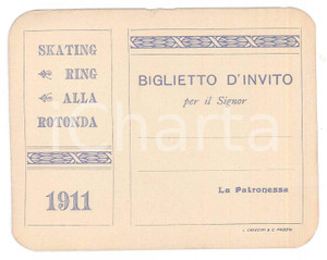 Oggetto da collezione cartaceo 1911 PADOVA Skating ring alla rotonda  Biglietto d invito 11x9 cm 1