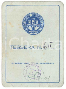 Oggetto da collezione cartaceo 1960 ca GORIZIA Unione Ginnastica Goriziana  Tessera socio familiare 7x10 cm 1