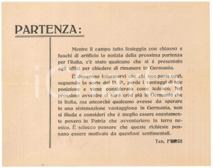 Documento originale, autentico 1945 ca WW2 Rimpatrio militari italiani  meglio poveri in Patria  Manifesto 1