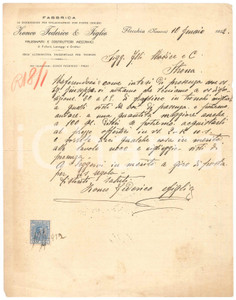 Manoscritto, lettera originale 1922 FLECCHIA BI Ditta Federico ZONCO Falegnami e costruttori  Lettera 1