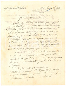 Manoscritto, lettera originale 1923 MILANO Rag. Agostino CIGLIUTTI  Lettera per pagamenti 1