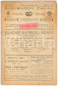 Giornale, rivista storica 1918 BRENO ILLUSTRAZIONE CAMUNA  MALONNO  Ditta Fratelli FOLONARI Giornale 1