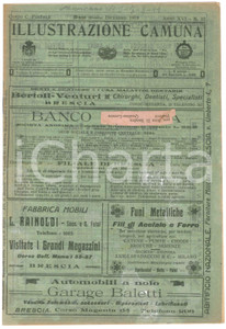 Giornale, rivista storica 1920 BRENO ILLUSTRAZIONE CAMUNA  Antiche miniere di rame  Giornale 1