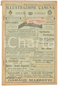 Giornale, rivista storica 1921 BRENO ILLUSTRAZIONE CAMUNA Scuole tecniche a Breno Giornale nÂ° 9 1
