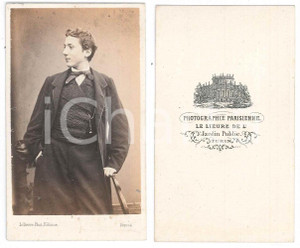 Fotografia d epoca originale 1870 ca TORINO Ritratto di giovane uomo Foto LE LIEURE CDV 1