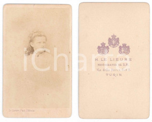 Fotografia d epoca originale 1870 ca TORINO Ritratto di bambina  Busto Foto LE LIEURE CDV 1