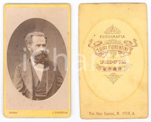 Fotografia d epoca originale 1880 ca PADOVA Ritratto maschile  Fotografia Luigi FIORENTINI CDV 1