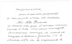 Autografo originale 1978 PADOVA Avv. Aldo PERISSINOTTO  Biglietto ringraziamento AUTOGRAFO 1