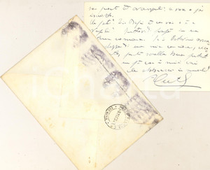Autografo originale 1963 MILANO Biglietto Alessandro CUTOLO per Iperchina GENTILE  Autografo 1