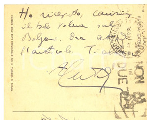 Autografo originale 1961 RIVIERA GARGANICA Cartolina Alessandro CUTOLO per ringraziamento Autografo 1