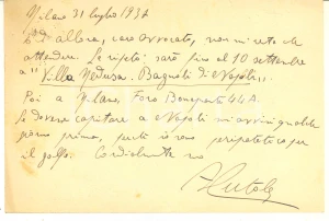 Autografo originale 1937 MILANO R. Archivio di Stato  Cartolina Alessandro CUTOLO  AUTOGRAFO 1
