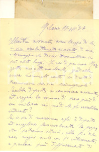 Autografo originale 1937 MILANO Lettera Alessandro CUTOLO per una nomina AUTOGRAFO 1