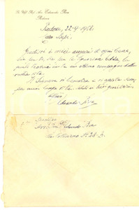 Autografo originale 1958 PADOVA Lettera prof. avv. Edoardo PIVA per auguri  Autografo 1