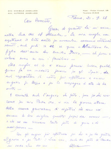 Autografo originale 1958 ROMA Lettera avv. Alfredo ANGELUCCI per auguri  Autografo 1
