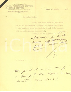 Autografo originale 1932 BOLOGNA Lettera avv. Sergio STOPPATO per invio nominativi Autografo 1