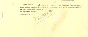 Autografo originale 1932 VENEZIA Lettera avv. Italo VIROTTA per commemorazione  AUTOGRAFO 1