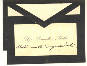 Autografo originale 1932 PADOVA Ugo BRUNELLO BALBI  Biglietto AUTOGRAFO listato a lutto 1
