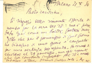 Autografo originale 1954 MILANO Cartolina Aurelio CANDIAN impegnato con Gaetano Marzotto  Autografo 1