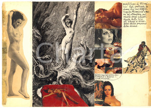 Stampa, bozzetto originale 1970 ca ITALIA  CULTURA POP  EROTISMO  Sex scenes  Collage 24x17 cm 1