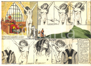 Stampa, bozzetto originale 1970 ca ITALIA  CULTURA POP  EROTISMO BDSM  Nude woman  Collage 24x17 2 1